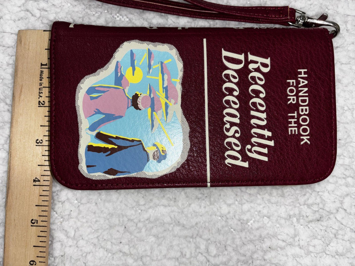 Beetlejuice Handbook for the Recently Deceased Burgundy Zip Wallet OS Wristlet