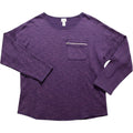Chicos Weekend Zipper Pocket Top Womens 3 Purple Long Sleeve Casual Shirt