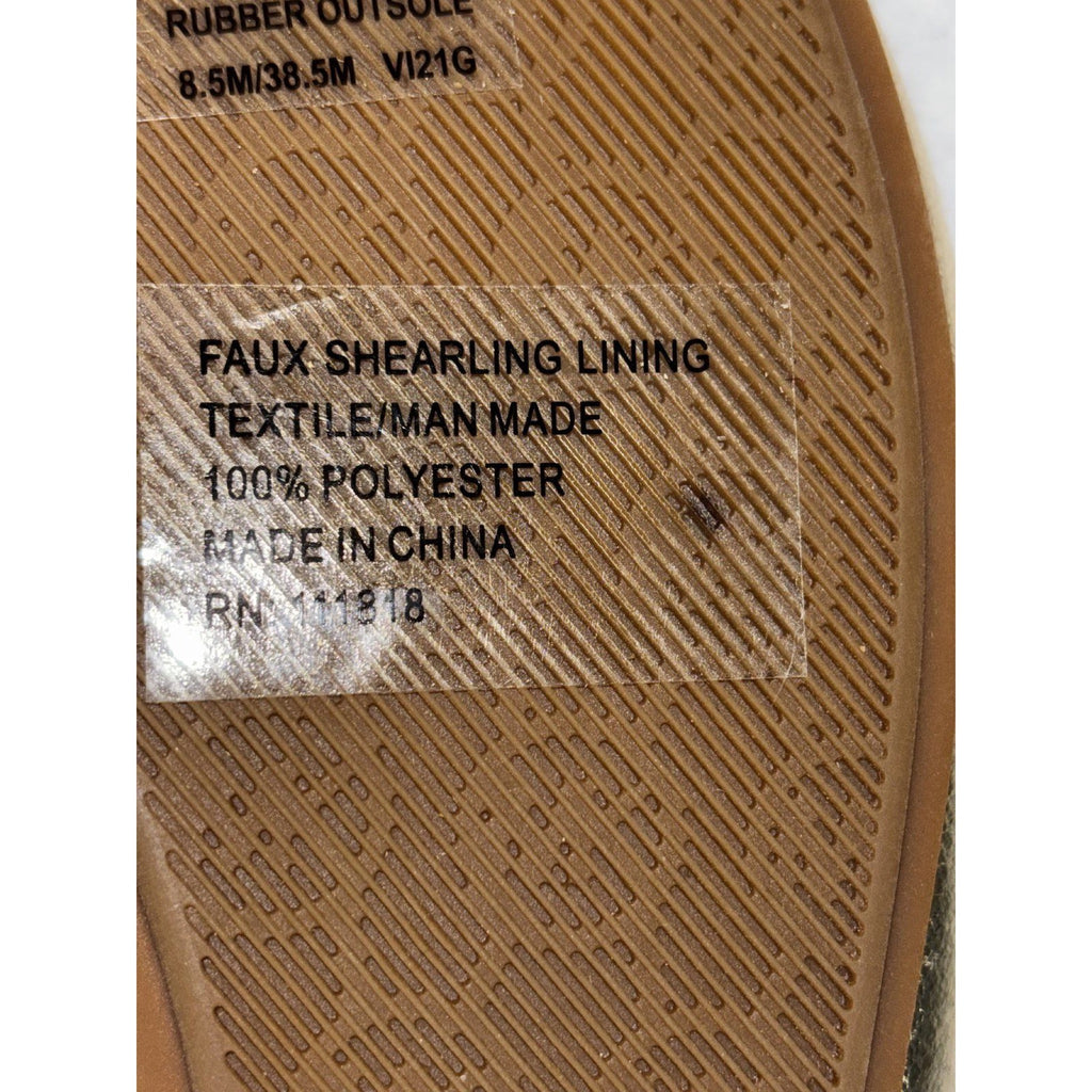 Michael Kors Womens 8.5 Gold Moccasin Loafers Faux Shearling Cozy Preppy