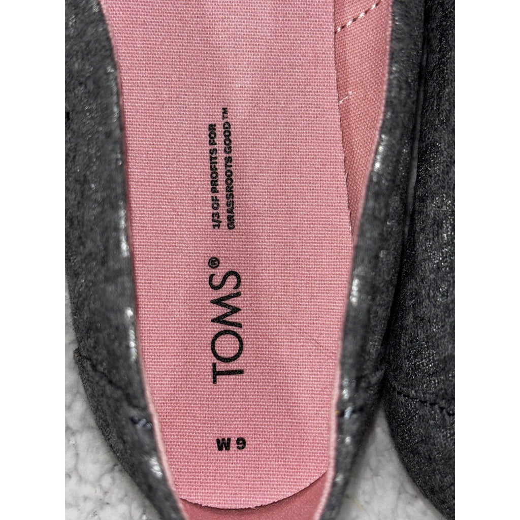 TOMS Womens 9 Drizzle Grey Foil Unicorns Alpargata Slip On Shoes NWT