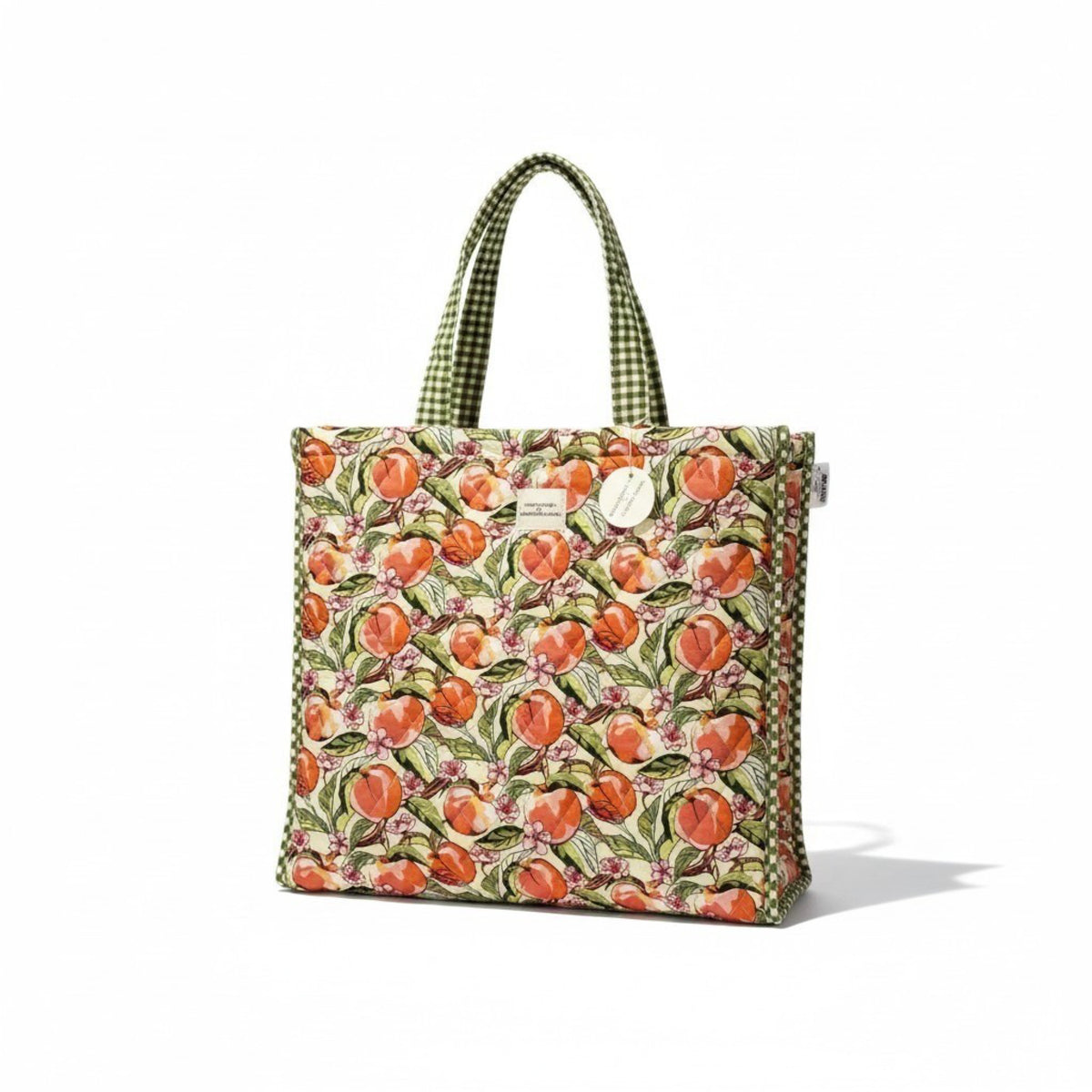 NWT Vera Bradley x Bath & Body Works Quilted Tote Bag OS Peach Floral Gingham