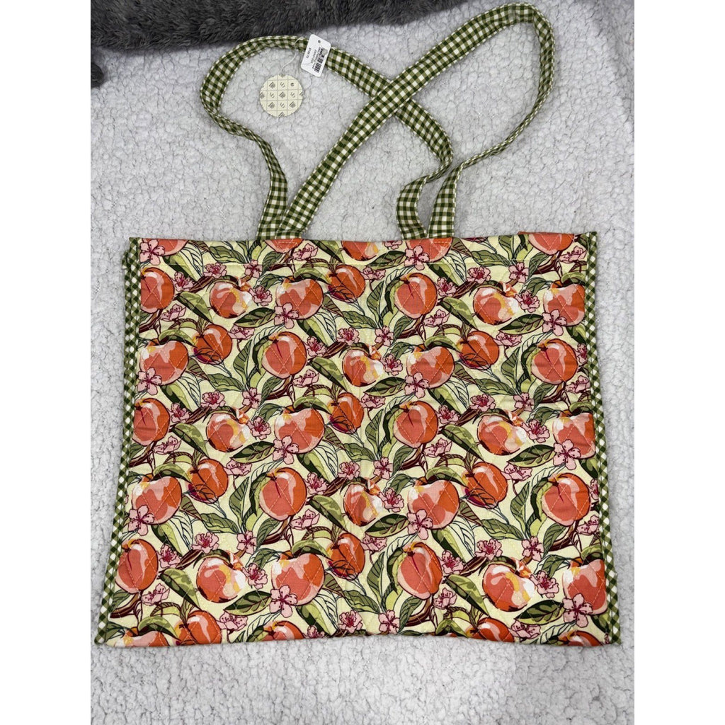 NWT Vera Bradley x Bath & Body Works Quilted Tote Bag OS Peach Floral Gingham
