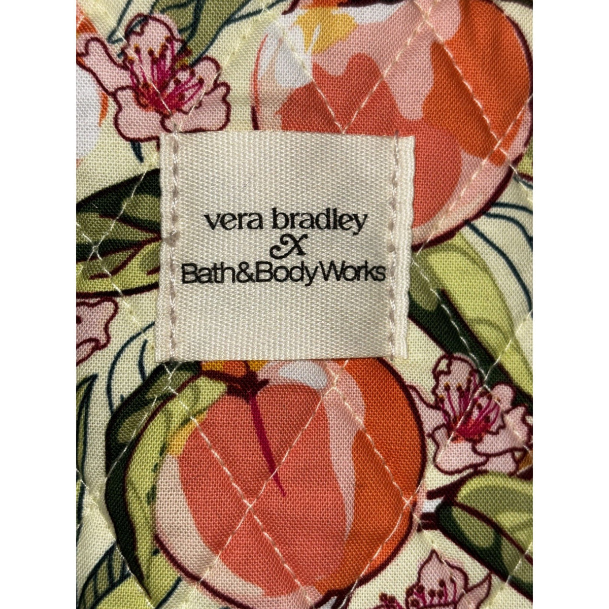 NWT Vera Bradley x Bath & Body Works Quilted Tote Bag OS Peach Floral Gingham