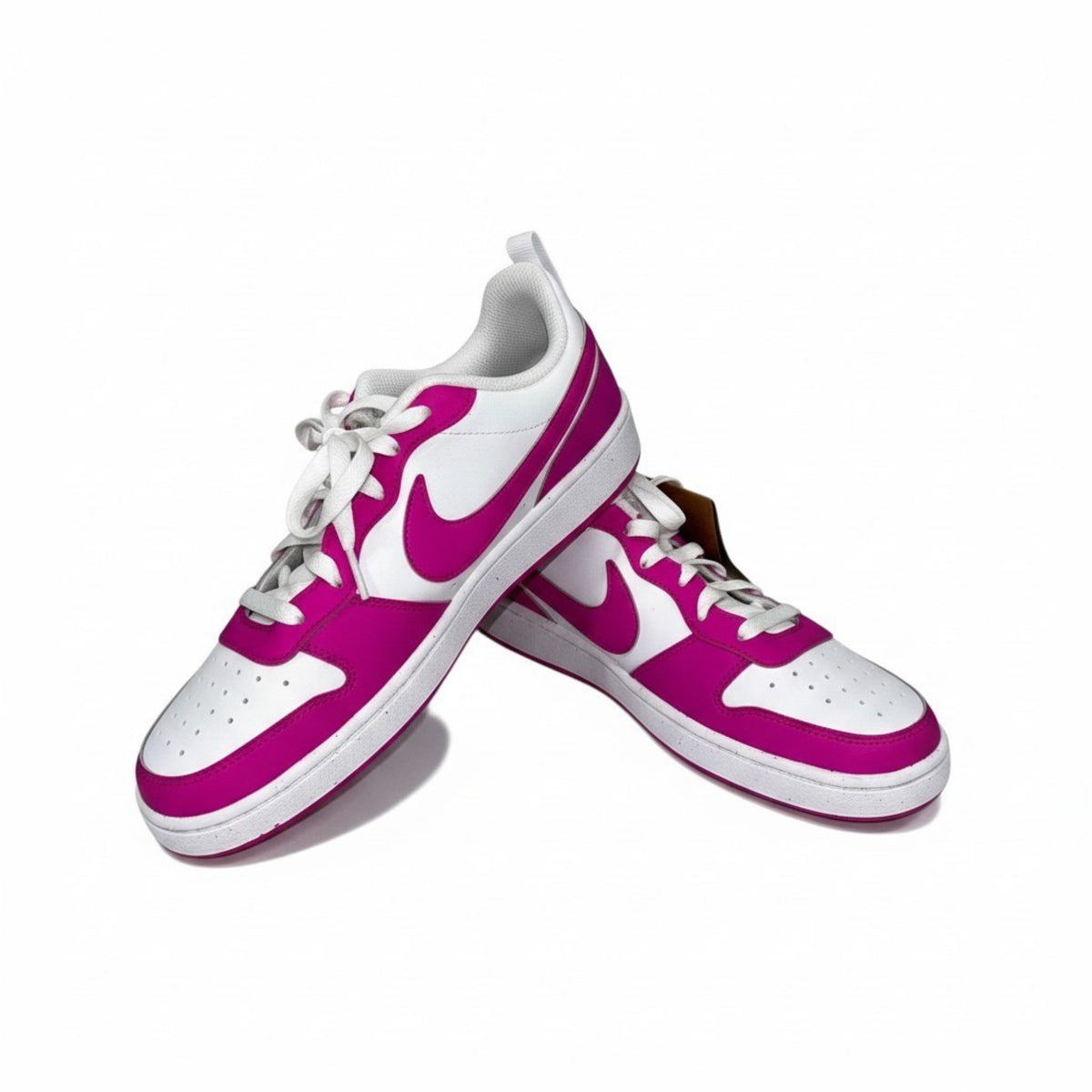Nike Kids Youth 7Y White Fuchsia Low Top Sneakers Athletic Casual