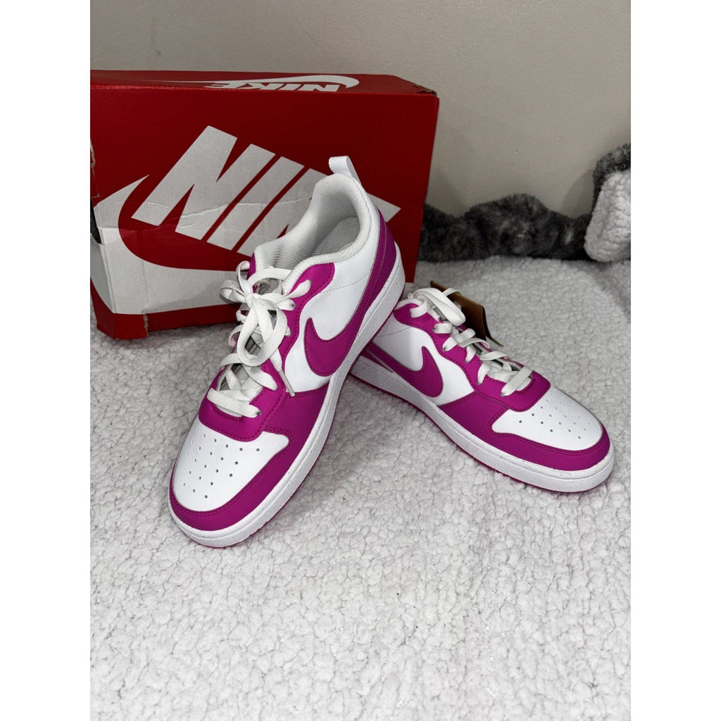 Nike Kids Youth 7Y White Fuchsia Low Top Sneakers Athletic Casual