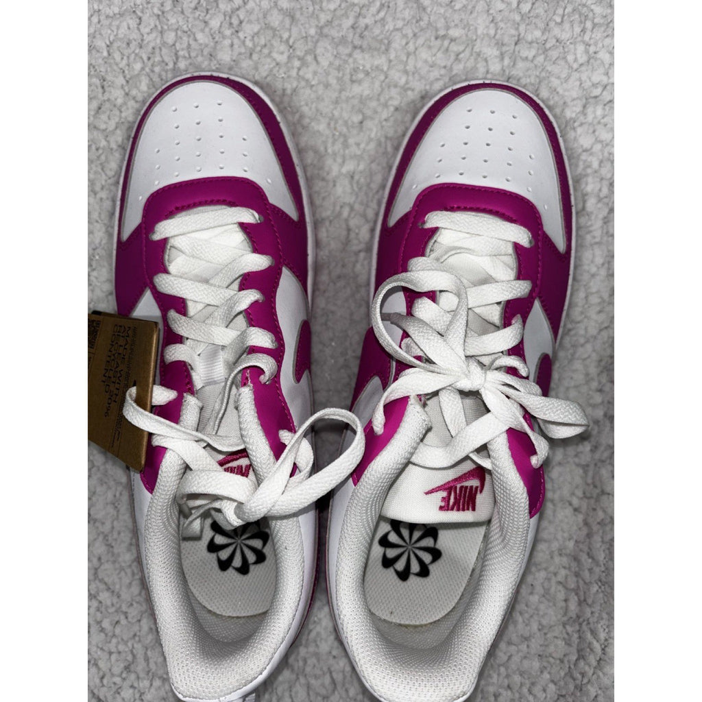 Nike Kids Youth 7Y White Fuchsia Low Top Sneakers Athletic Casual