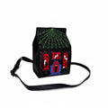 NWT Fine By Me Haunted House Crossbody Bag OS Black Halloween Spider Web