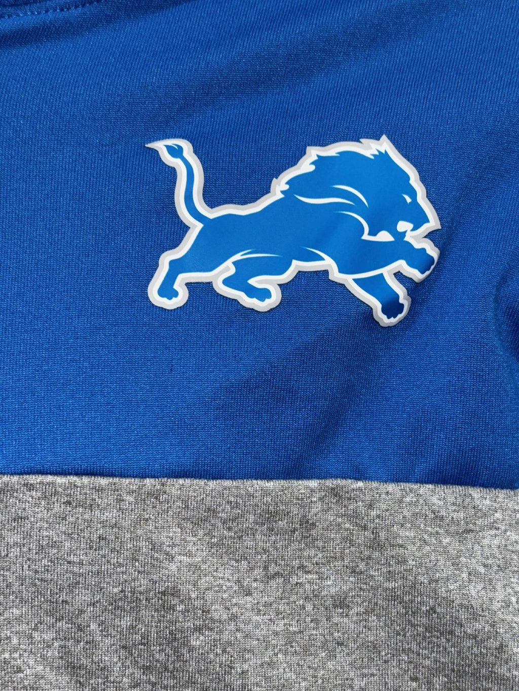 Under Armour Youth YL Blue Gray Detroit Lions Quarter Zip Hoodie Athletic