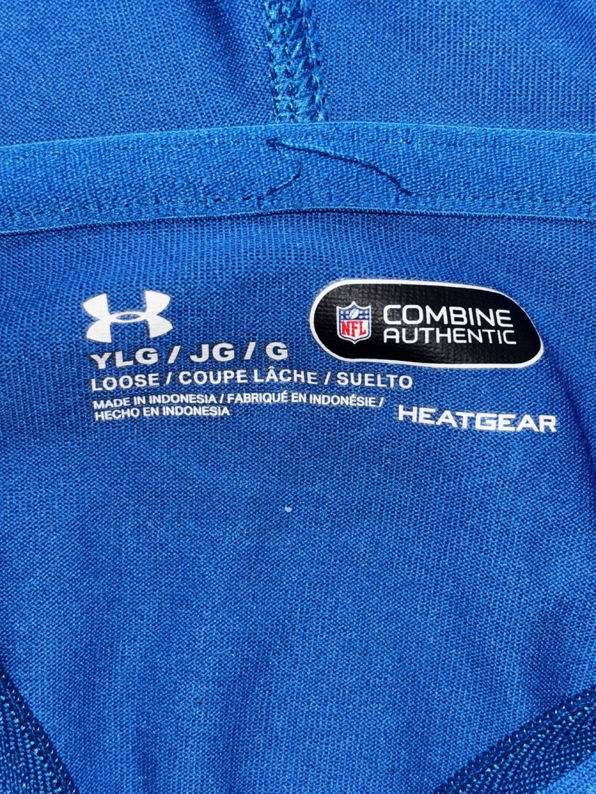 Under Armour Youth YL Blue Gray Detroit Lions Quarter Zip Hoodie Athletic