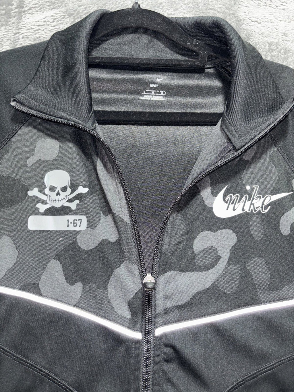 Nike Mens L Black Camo Dri-FIT Full Zip Track Jacket Athleisure Sporty