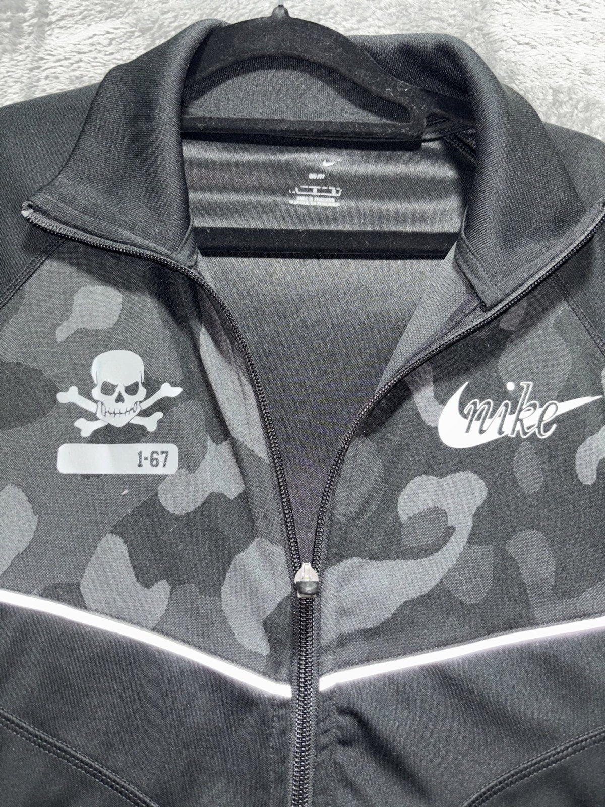 Nike Mens L Black Camo Dri-FIT Full Zip Track Jacket Athleisure Sporty