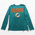 NFL Team Apparel Mens L Teal Miami Dolphins Long Sleeve Tee Casual Sporty