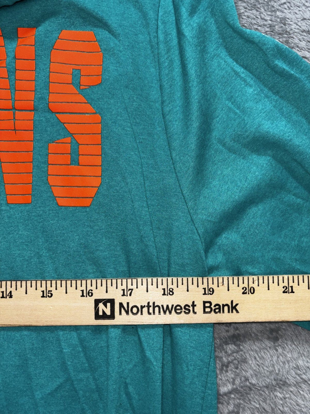 NFL Team Apparel Mens L Teal Miami Dolphins Long Sleeve Tee Casual Sporty