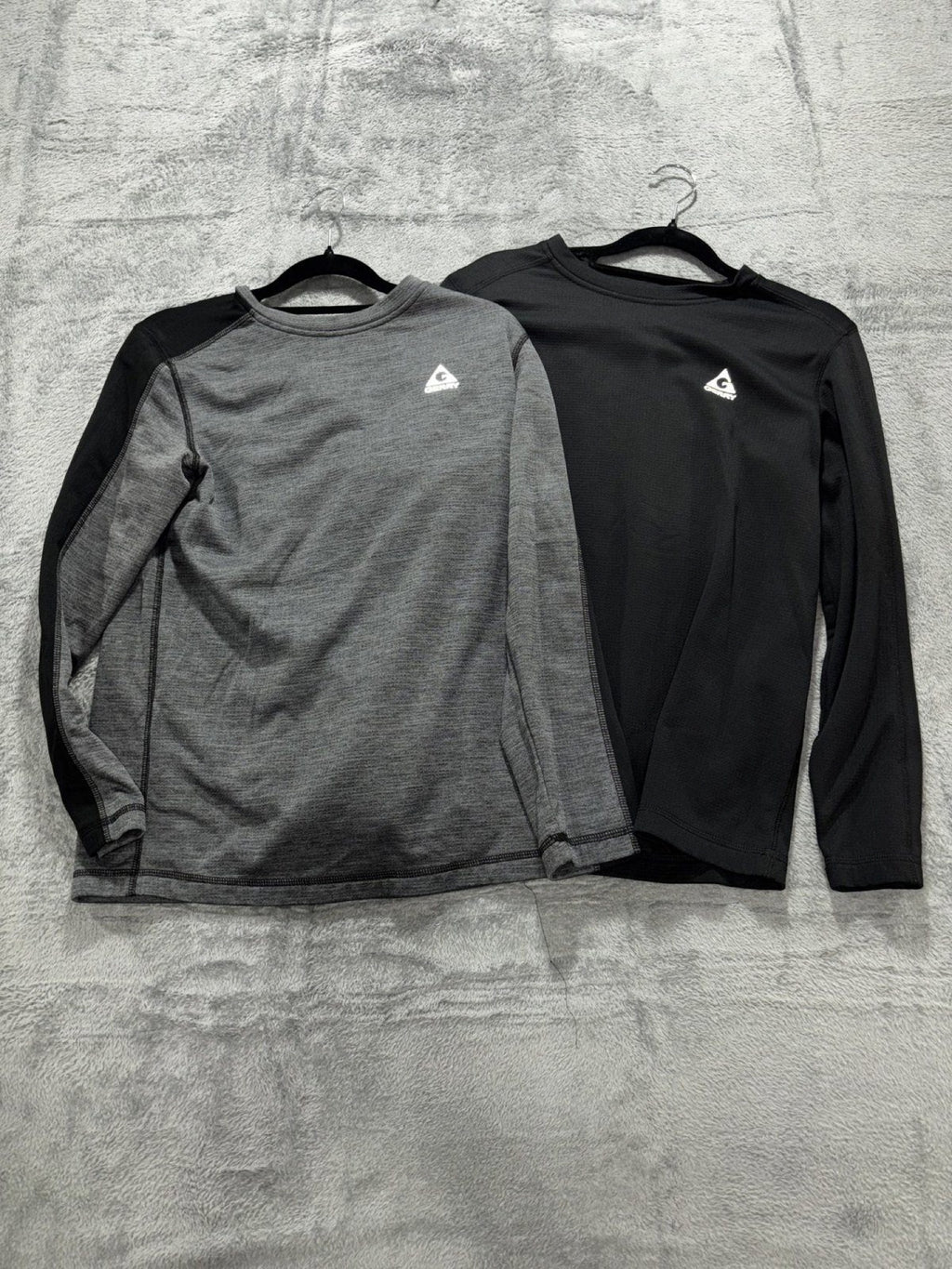 Gerry Kids L 14/16 Gray Black Long Sleeve Waffle Shirts Lot of 2 Casual