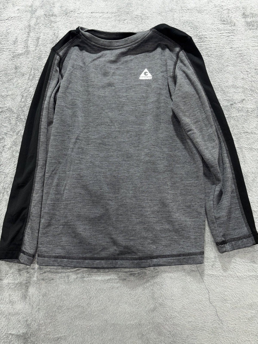 Gerry Kids L 14/16 Gray Black Long Sleeve Waffle Shirts Lot of 2 Casual