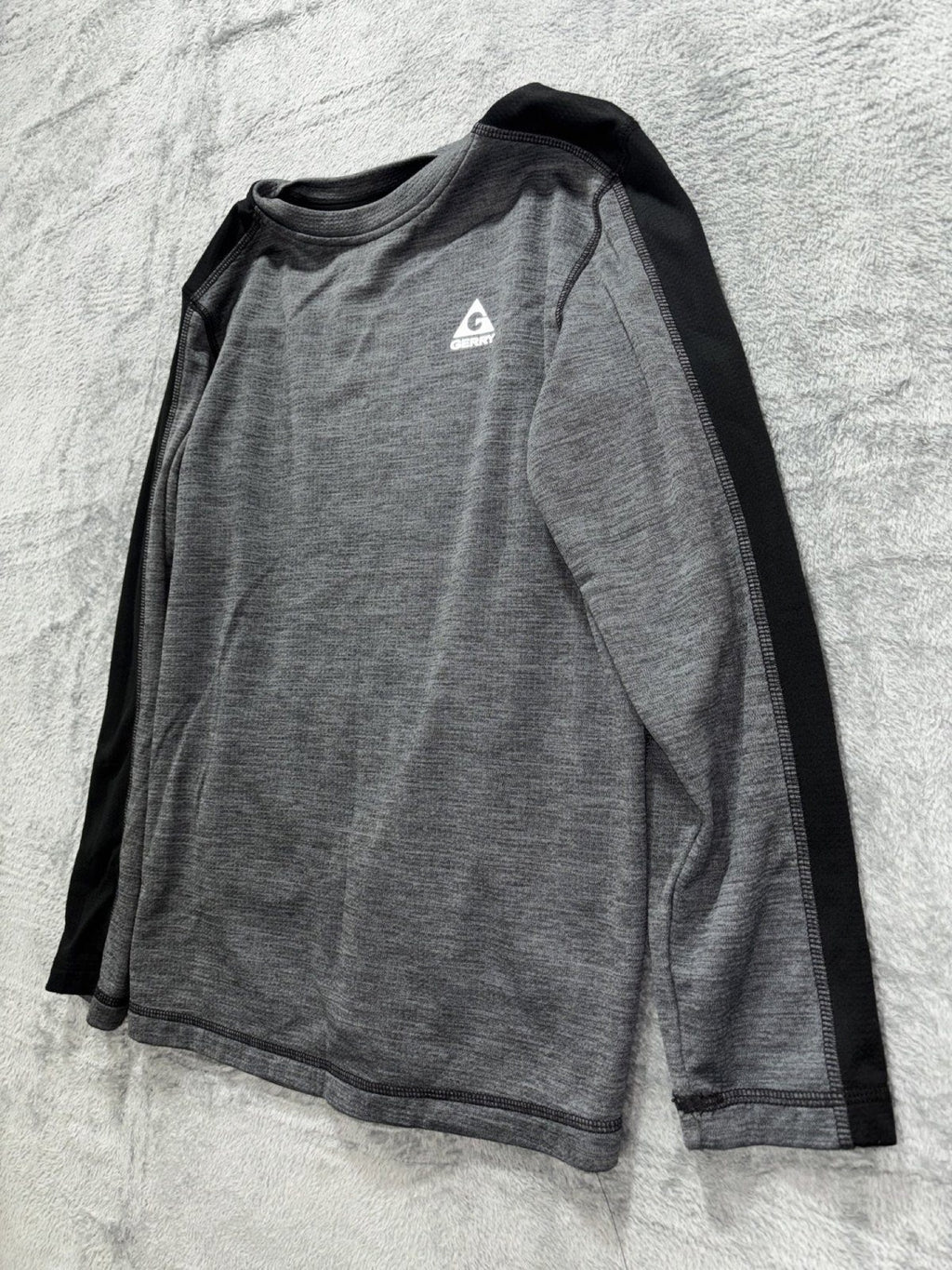 Gerry Kids L 14/16 Gray Black Long Sleeve Waffle Shirts Lot of 2 Casual