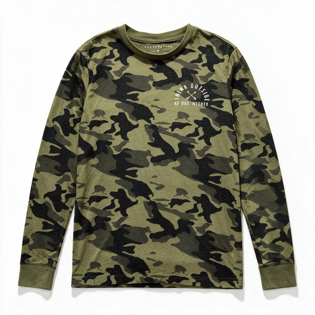 Aeropostale Mens M Olive Camo Long Sleeve Graphic Tee Casual