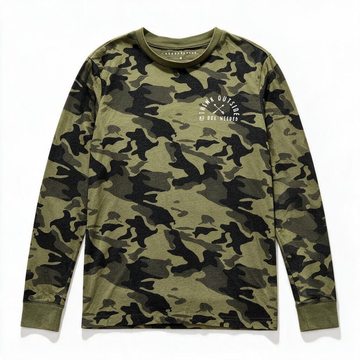 Aeropostale Mens M Olive Camo Long Sleeve Graphic Tee Casual