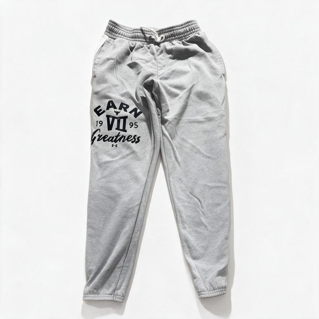 Under Armour Project Rock Mens MD/M/M Gray Earn Greatness Joggers Athleisure