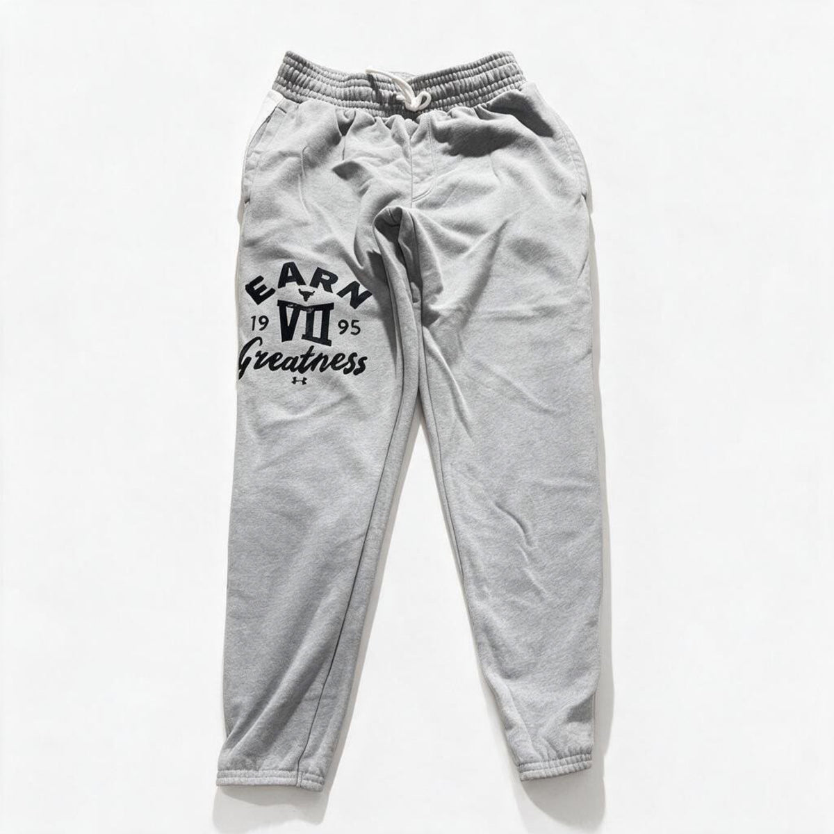 Under Armour Project Rock Mens MD/M/M Gray Earn Greatness Joggers Athleisure