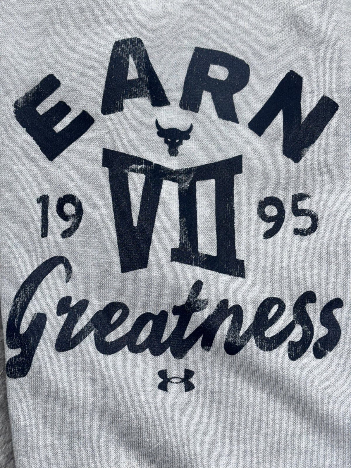 Under Armour Project Rock Mens MD/M/M Gray Earn Greatness Joggers Athleisure