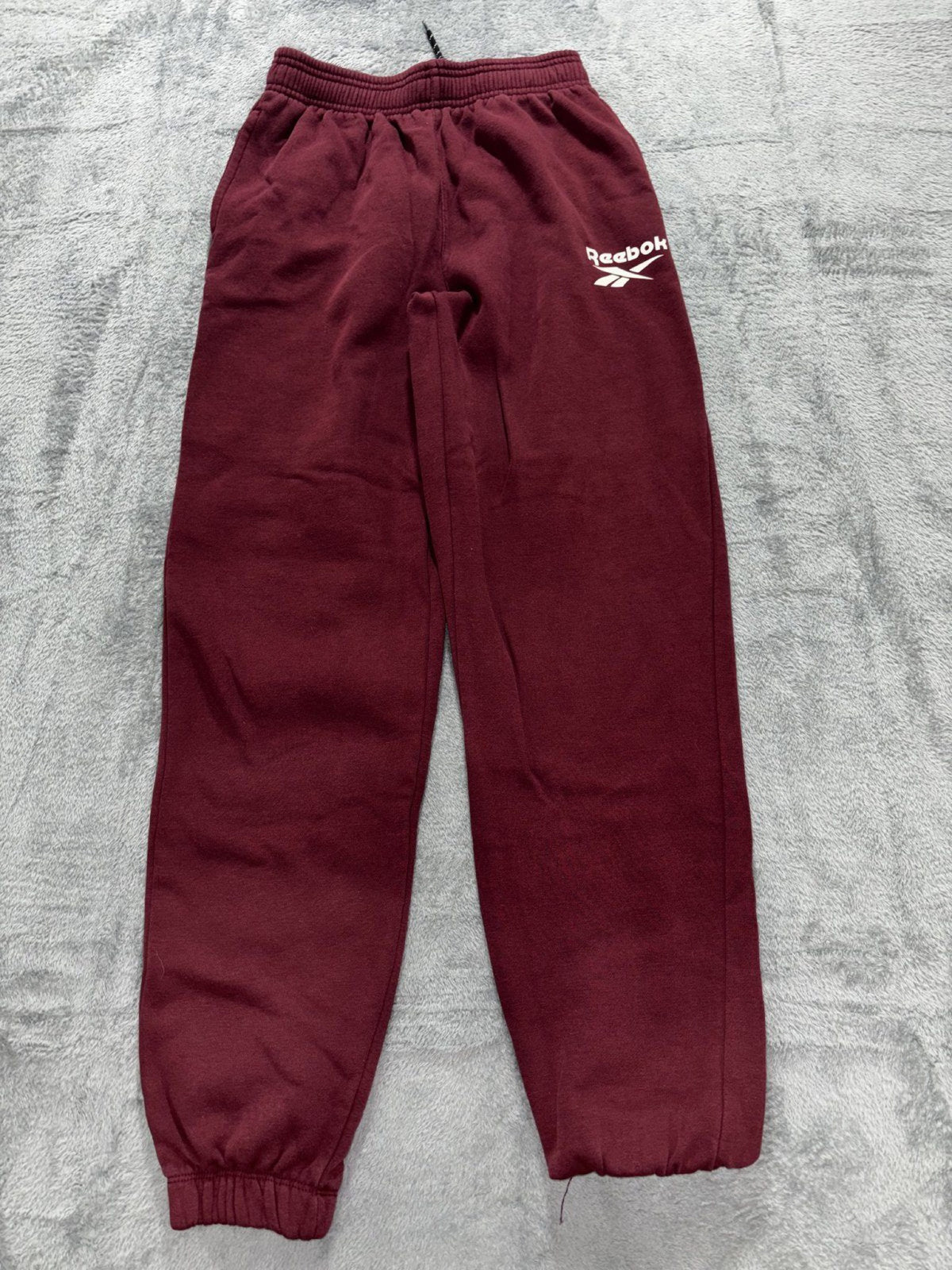 Reebok Kids XL 18/20 Maroon Fleece Joggers Casual Athleisure