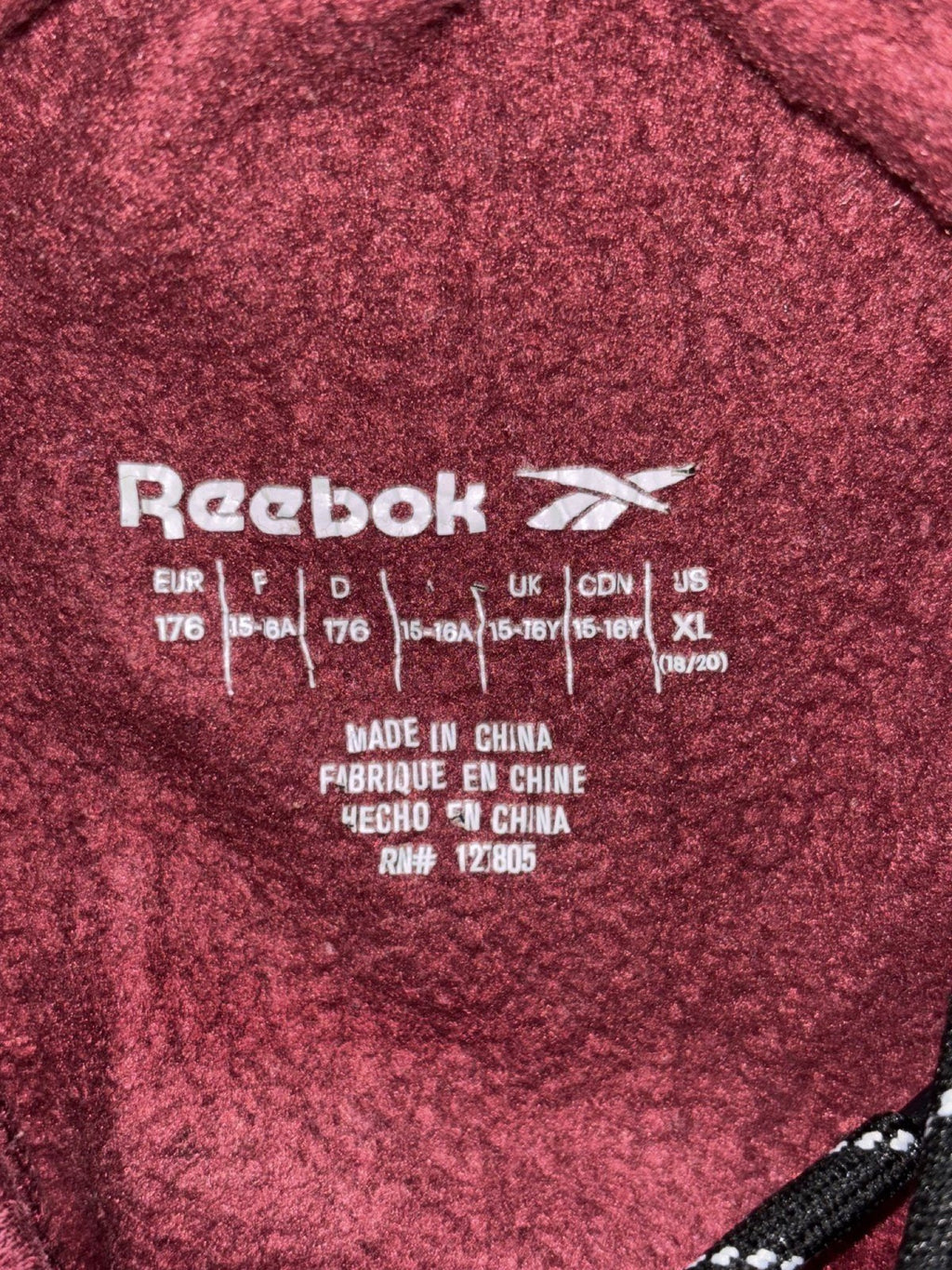 Reebok Kids XL 18/20 Maroon Fleece Joggers Casual Athleisure