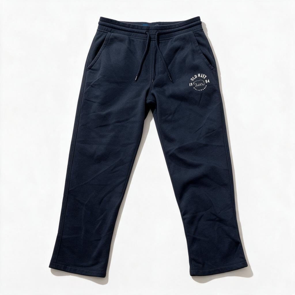 Old Navy Mens M Navy Blue Fleece Sweatpants 1994 Graphic Casual Cozy