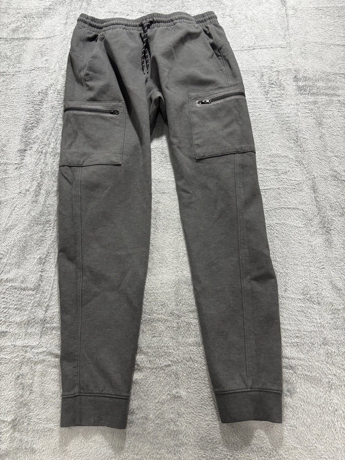 Old Navy Active Mens M Charcoal Heather Cargo Joggers Athleisure Casual