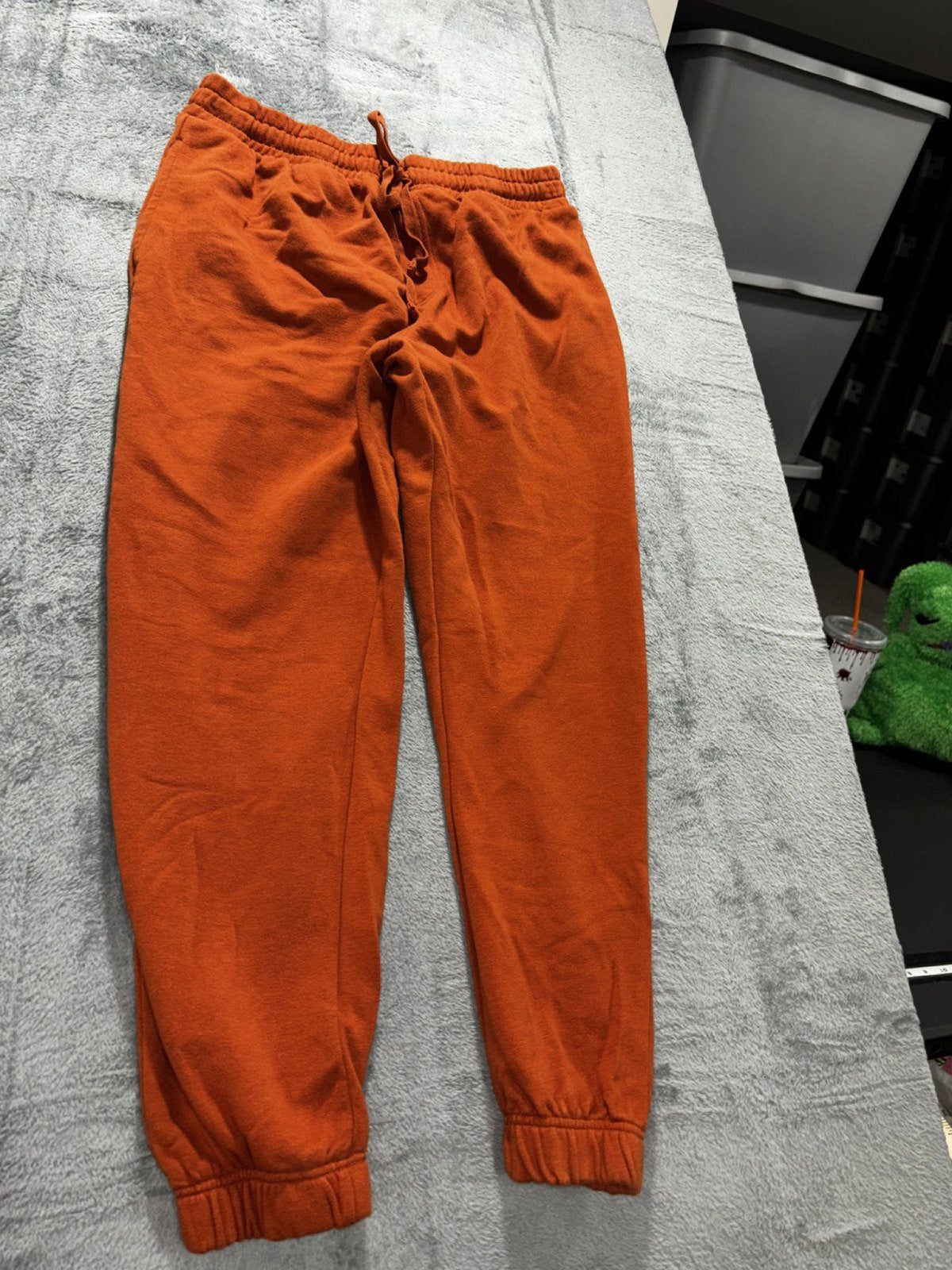 No Boundaries Mens M Orange Jogger Sweatpants Cozy Casual