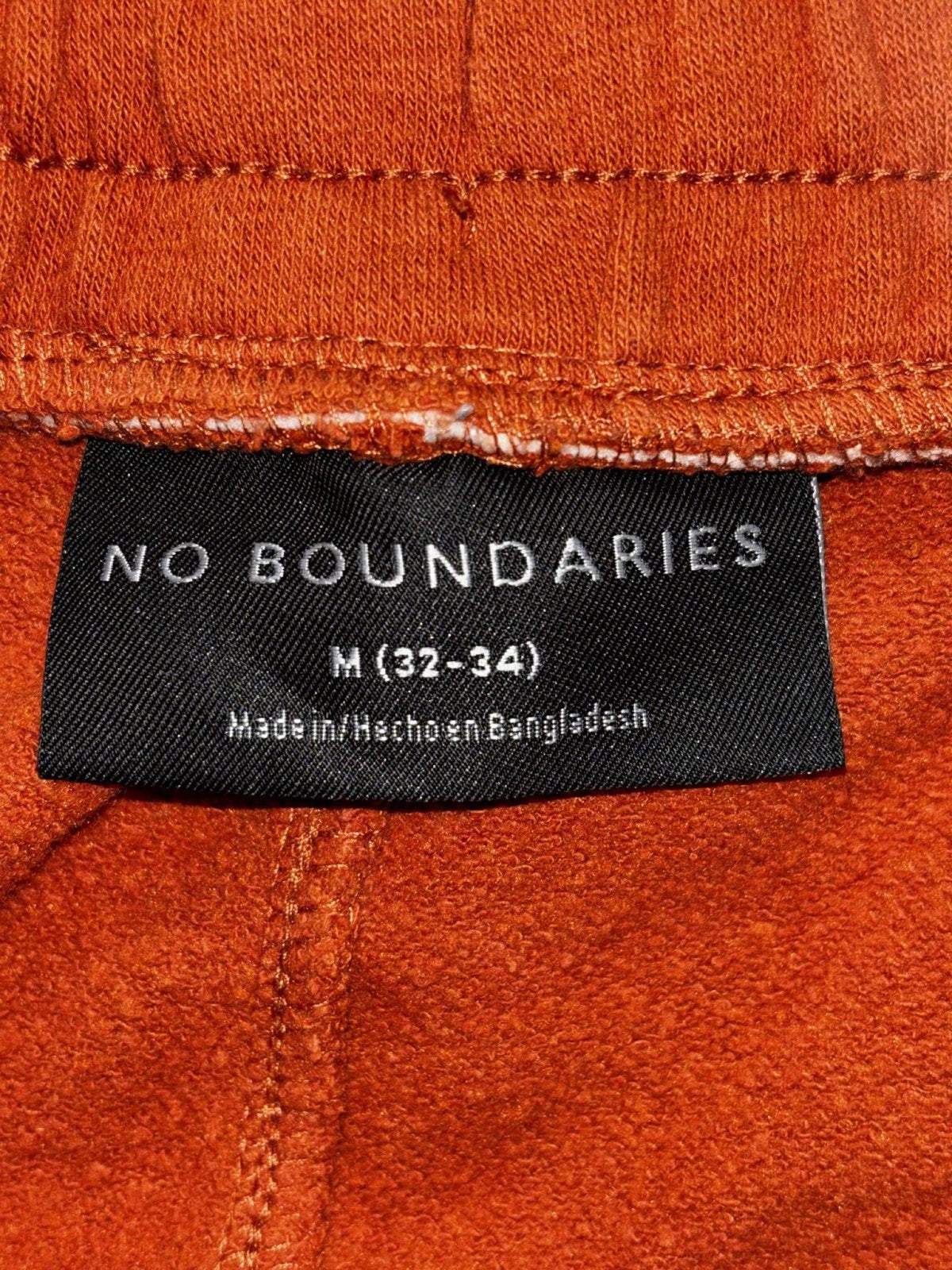 No Boundaries Mens M Orange Jogger Sweatpants Cozy Casual
