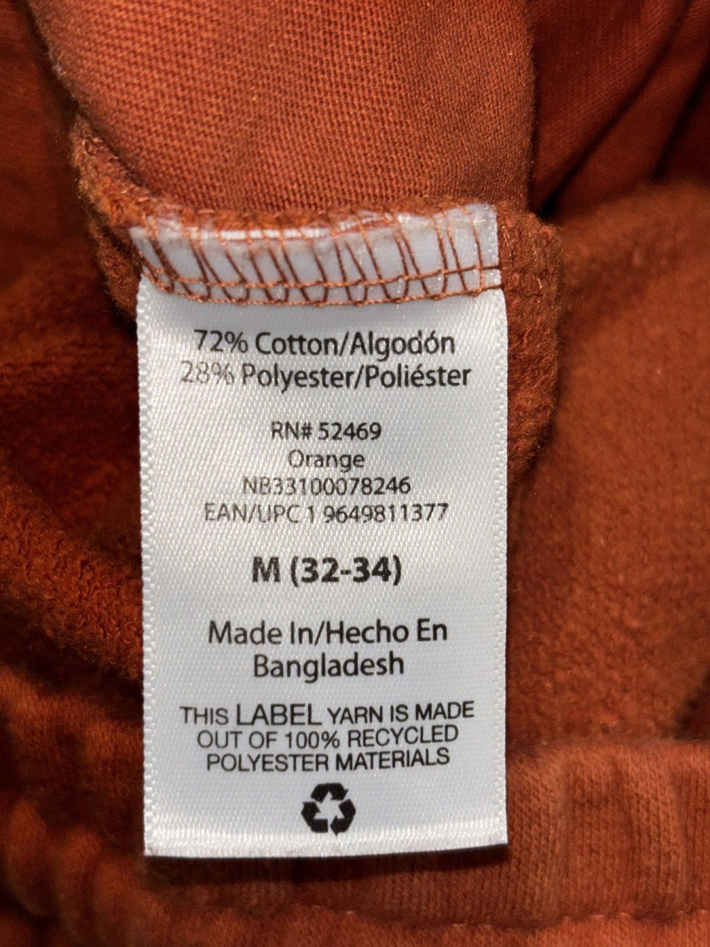 No Boundaries Mens M Orange Jogger Sweatpants Cozy Casual