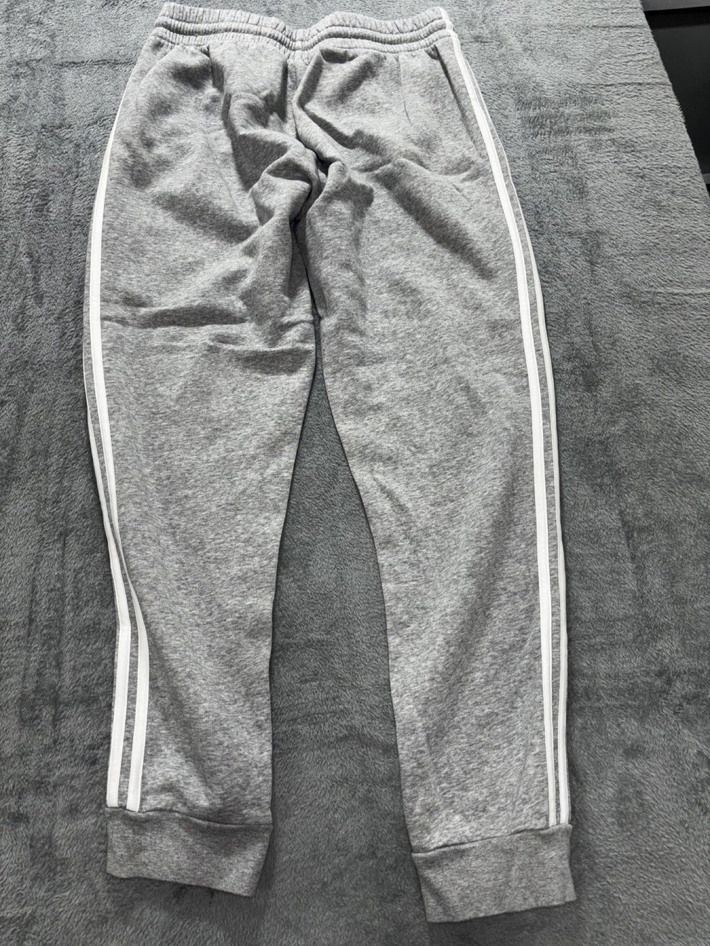 Adidas Mens M Heather Gray Three Stripe Jogger Sweatpants Athleisure