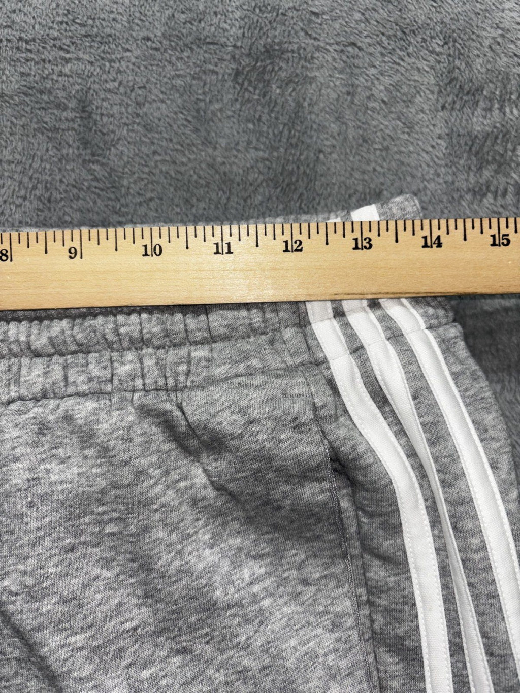 Adidas Mens M Heather Gray Three Stripe Jogger Sweatpants Athleisure