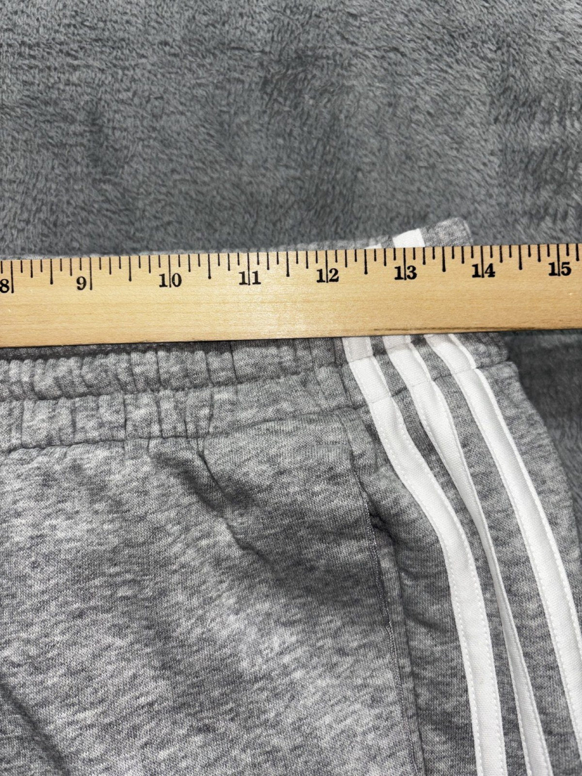 Adidas Mens M Heather Gray Three Stripe Jogger Sweatpants Athleisure