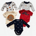 Nike Baby Boys 0-3M 5 Piece Bundle Sports Bodysuits Red Gray Navy Cream