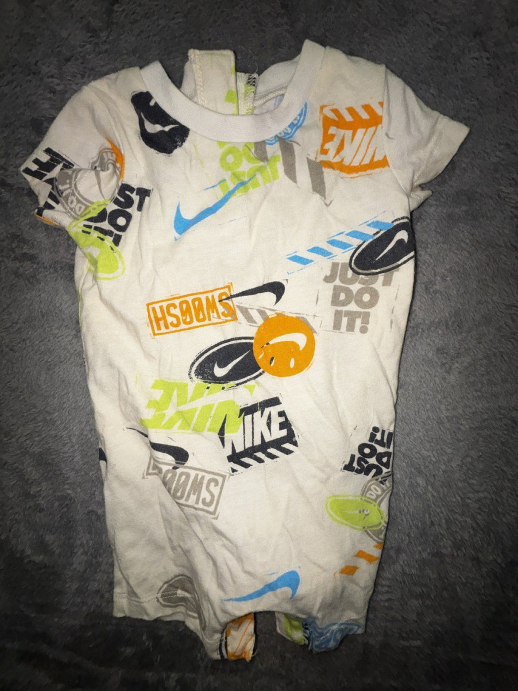 Nike Baby 3M 5 Piece Bundle Rompers Bodysuit Blue Gray Cream