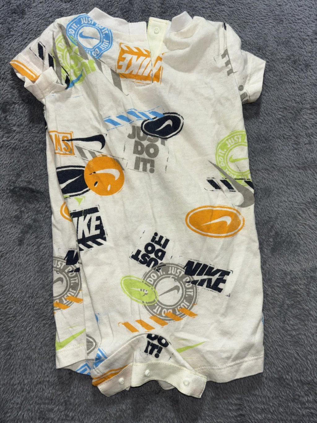 Nike Baby 3M 5 Piece Bundle Rompers Bodysuit Blue Gray Cream