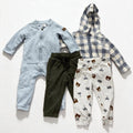 Carter's Baby 18M 4 Piece Bundle Quilted Romper Fleece Jacket Pants Blue Olive