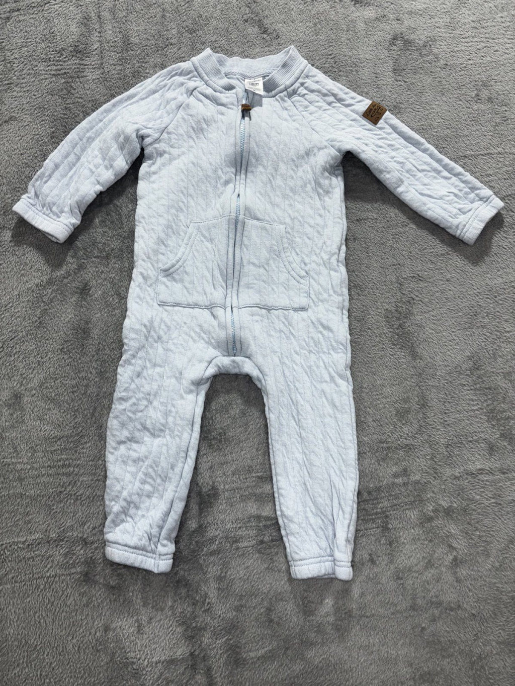 Carter's Baby 18M 4 Piece Bundle Quilted Romper Fleece Jacket Pants Blue Olive