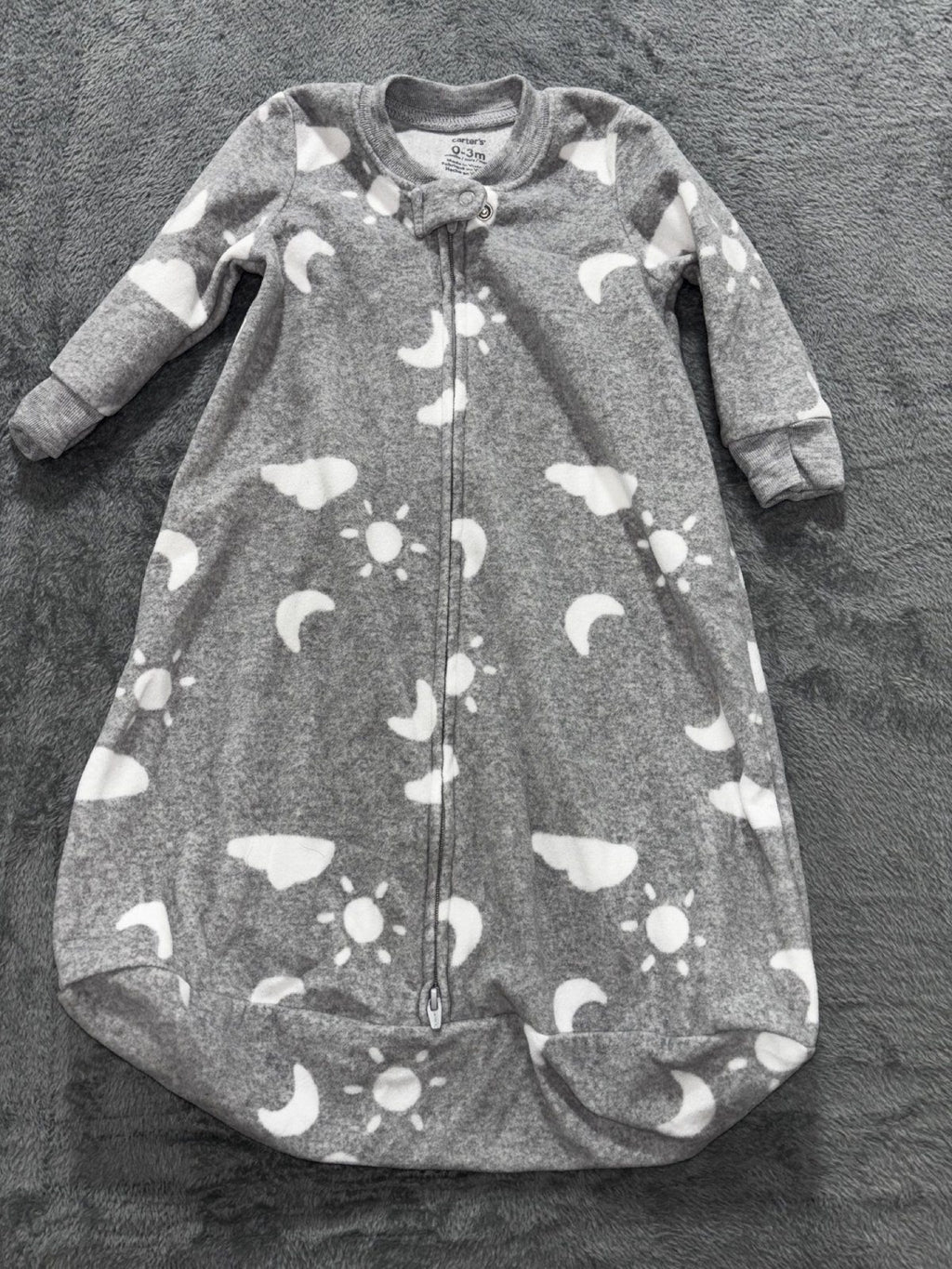 Carter's Baby NB to 0-3M 5 Piece Bundle Sleepers Sleep Sacks Cream Gray Navy