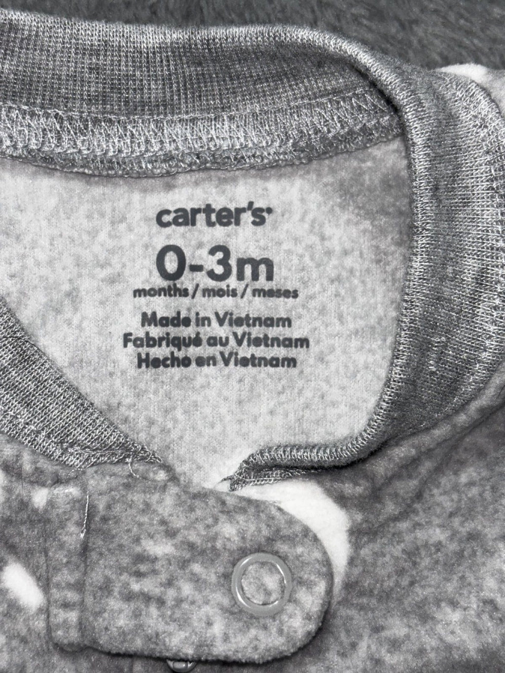 Carter's Baby NB to 0-3M 5 Piece Bundle Sleepers Sleep Sacks Cream Gray Navy