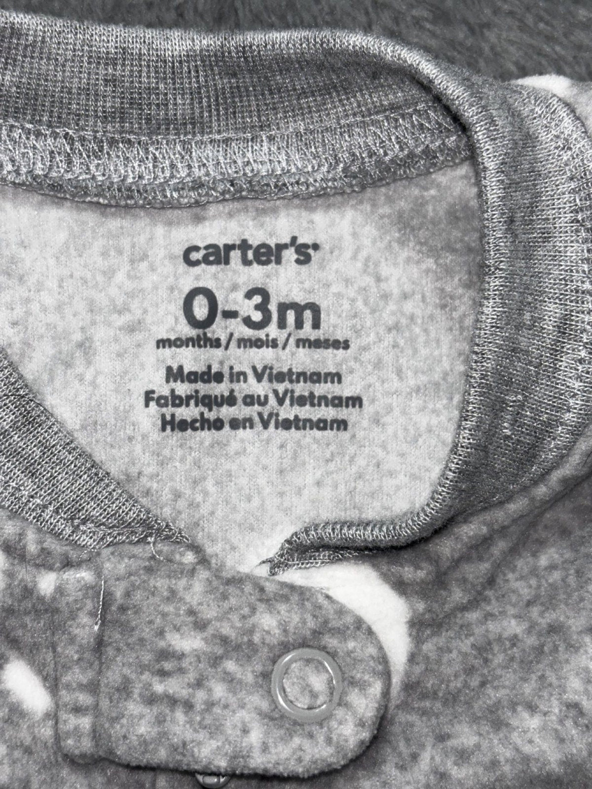 Carter's Baby NB to 0-3M 5 Piece Bundle Sleepers Sleep Sacks Cream Gray Navy