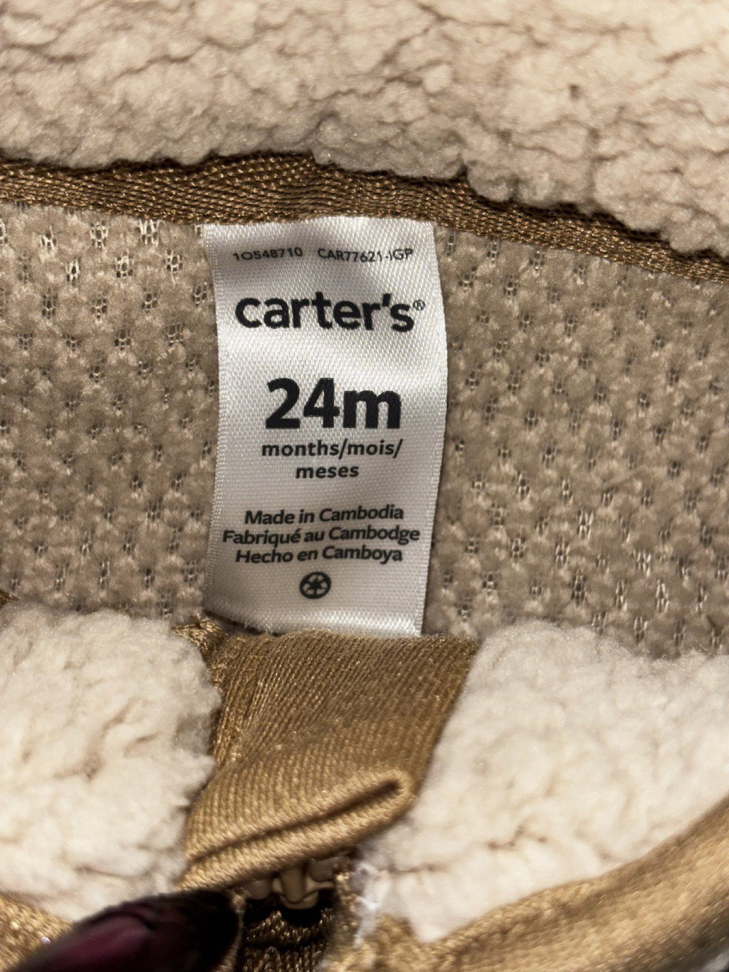 Carter's Baby 24M 2 Piece Bundle Rompers Cream Sherpa Green Thermal