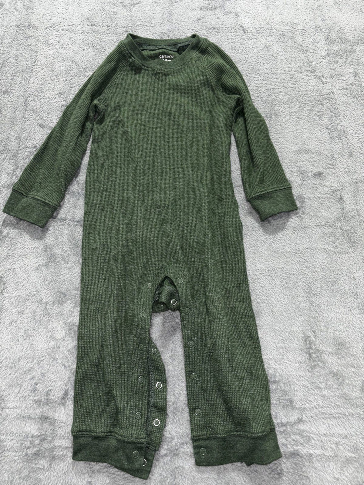 Carter's Baby 24M 2 Piece Bundle Rompers Cream Sherpa Green Thermal