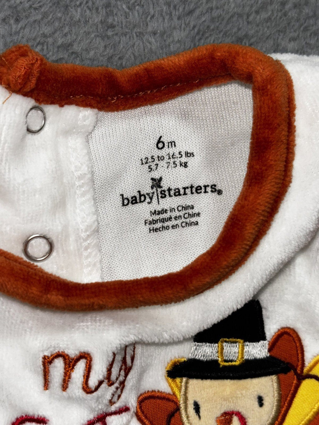 Carter's Baby 6M 3 Piece Bundle Holiday Sleepers Bodysuit Thanksgiving Christmas