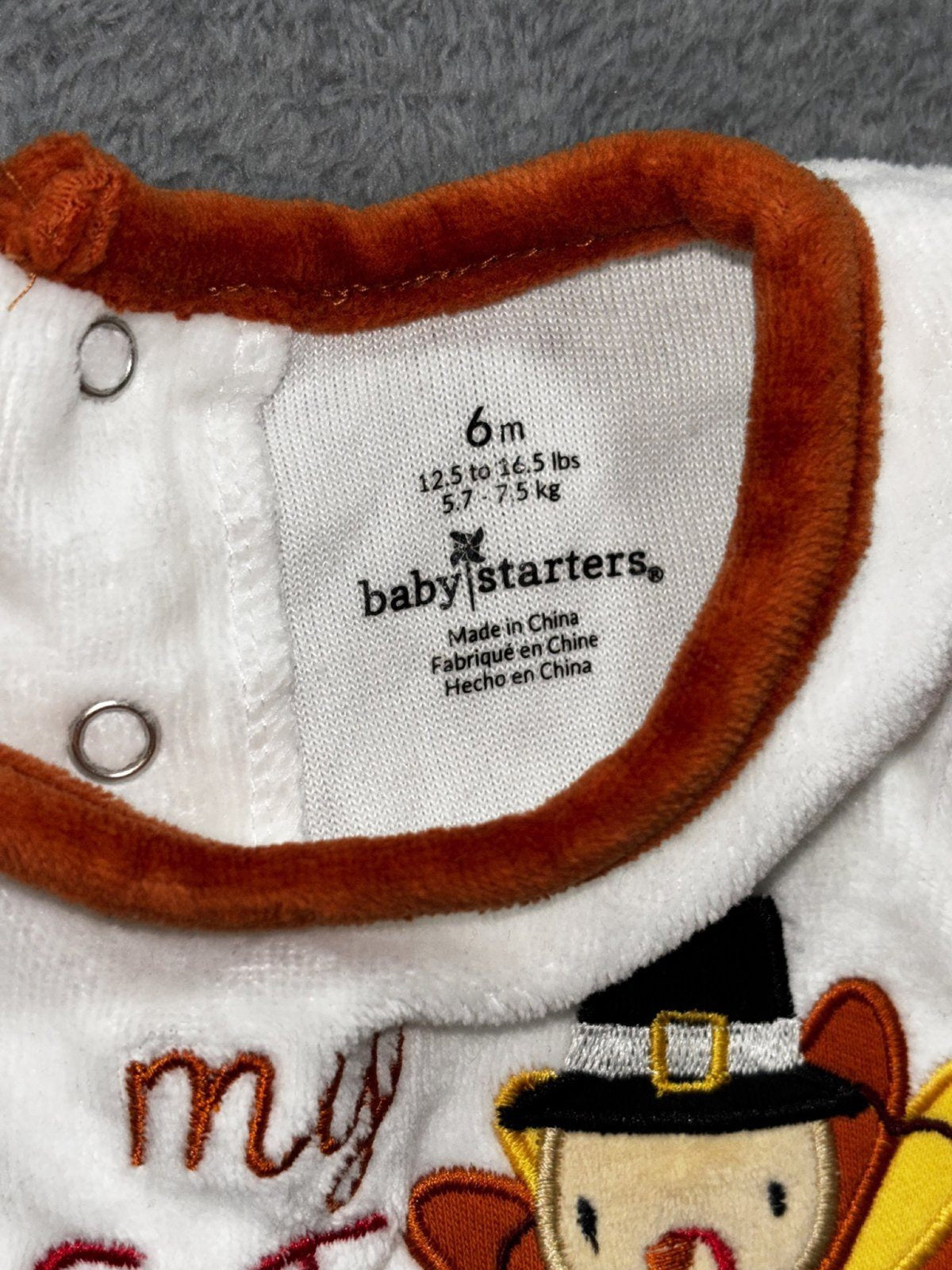 Carter's Baby 6M 3 Piece Bundle Holiday Sleepers Bodysuit Thanksgiving Christmas