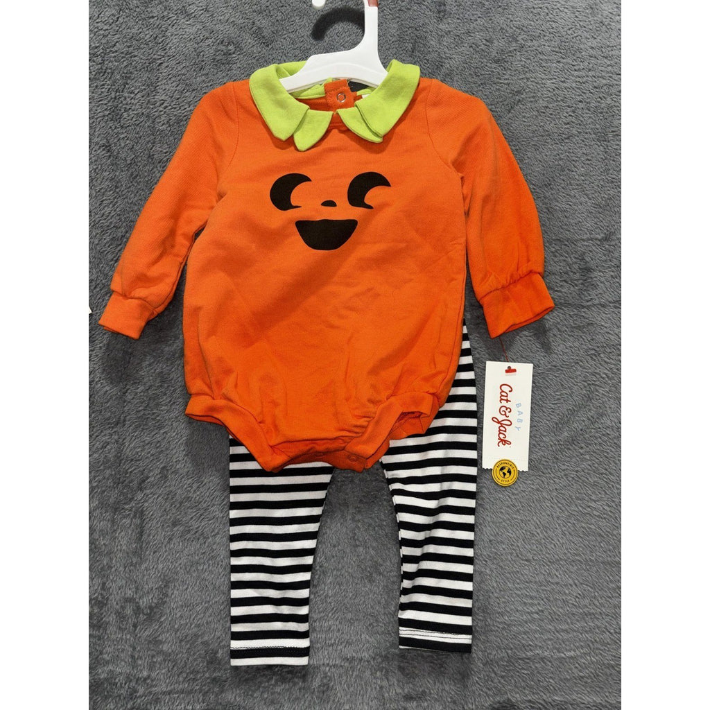 Tahari Baby Cat & Jack Baby 6-9M 5 Piece Bundle Pumpkin Set Bodysuits Orange