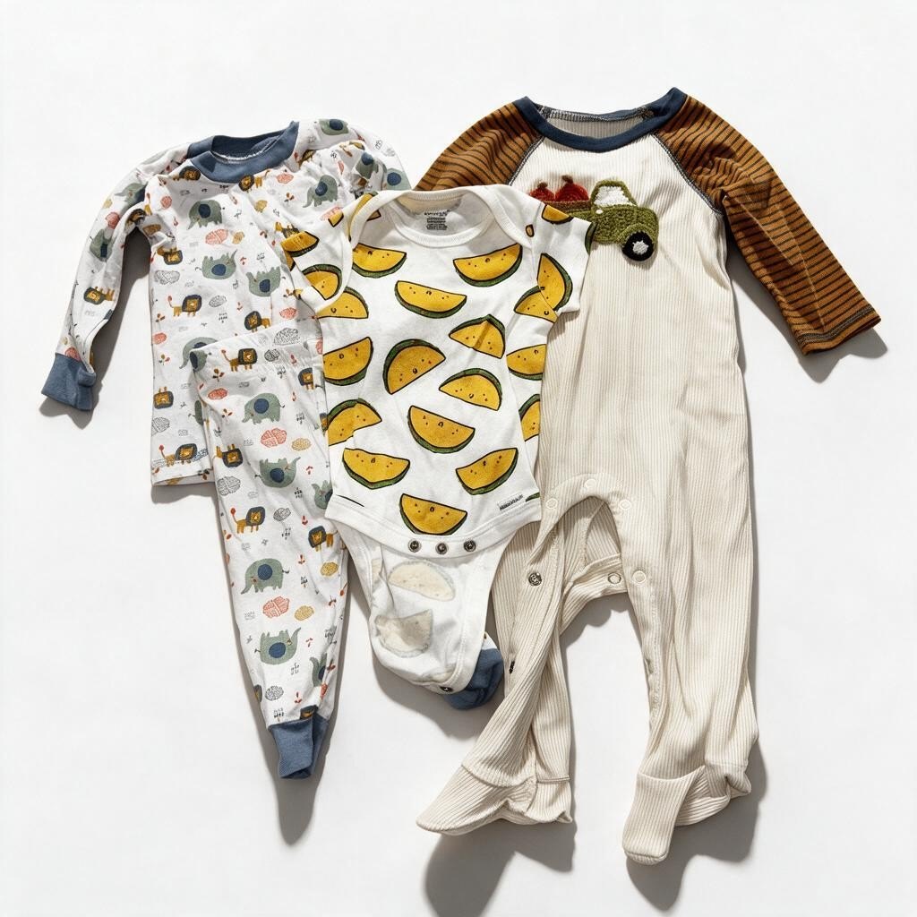 Mud Pie Baby 3-6M 4 Piece Bundle Tractor Romper Taco Bodysuit Swiggies Pajamas