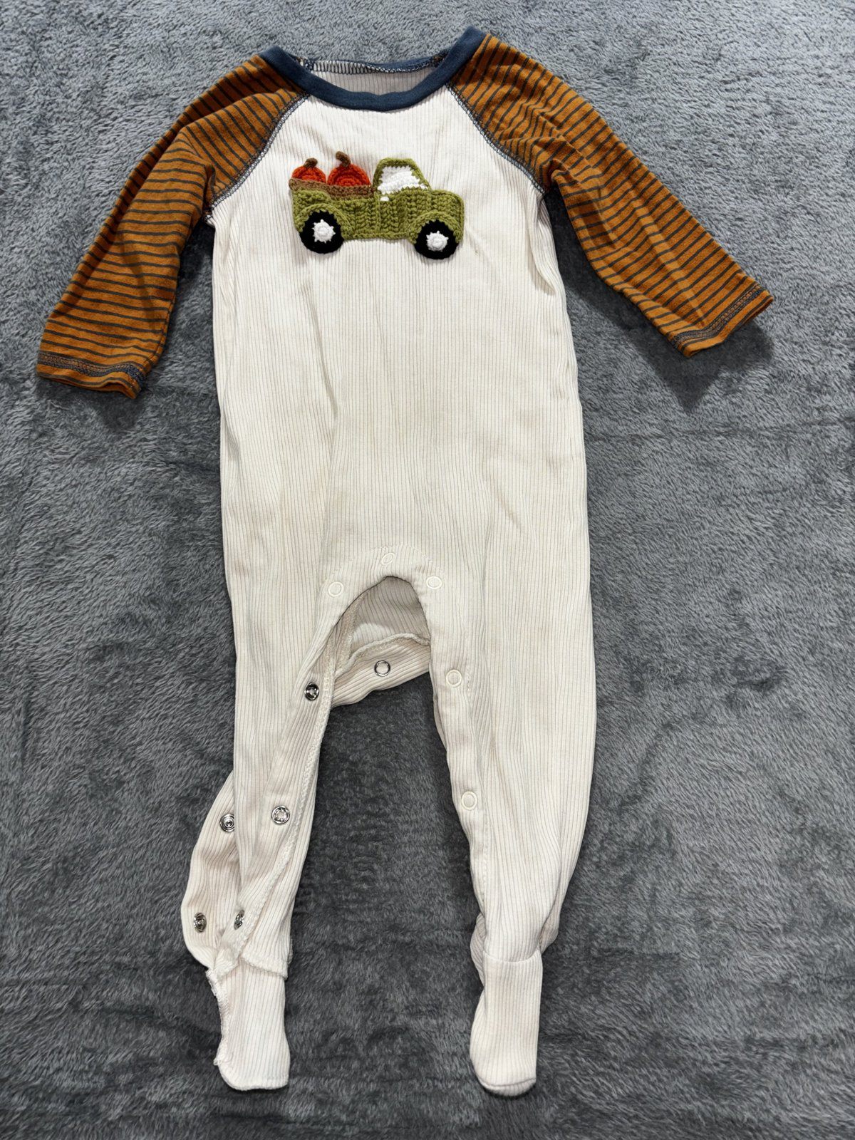 Mud Pie Baby 3-6M 4 Piece Bundle Tractor Romper Taco Bodysuit Swiggies Pajamas